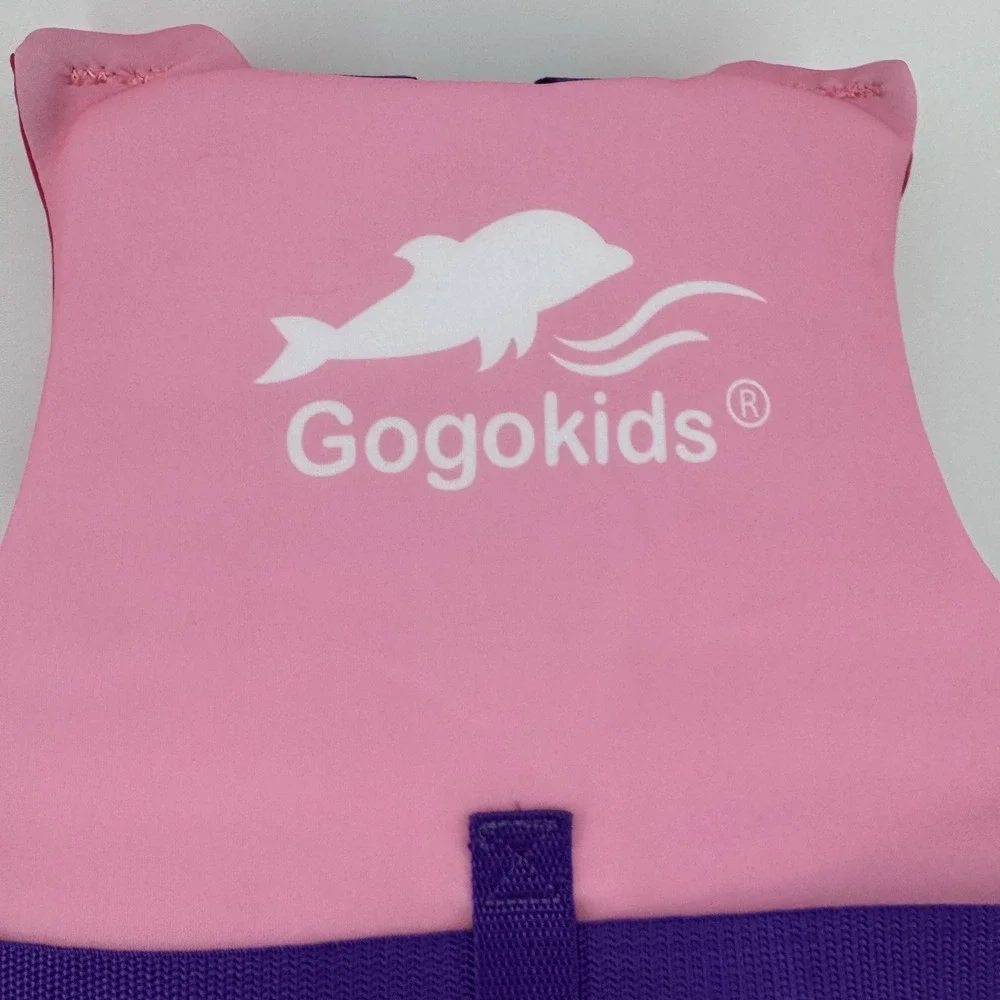 Gogokids Kids Swim Float Vest Life Jacket Pink Dino Size L NWT 50N